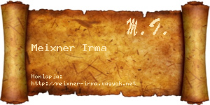 Meixner Irma névjegykártya